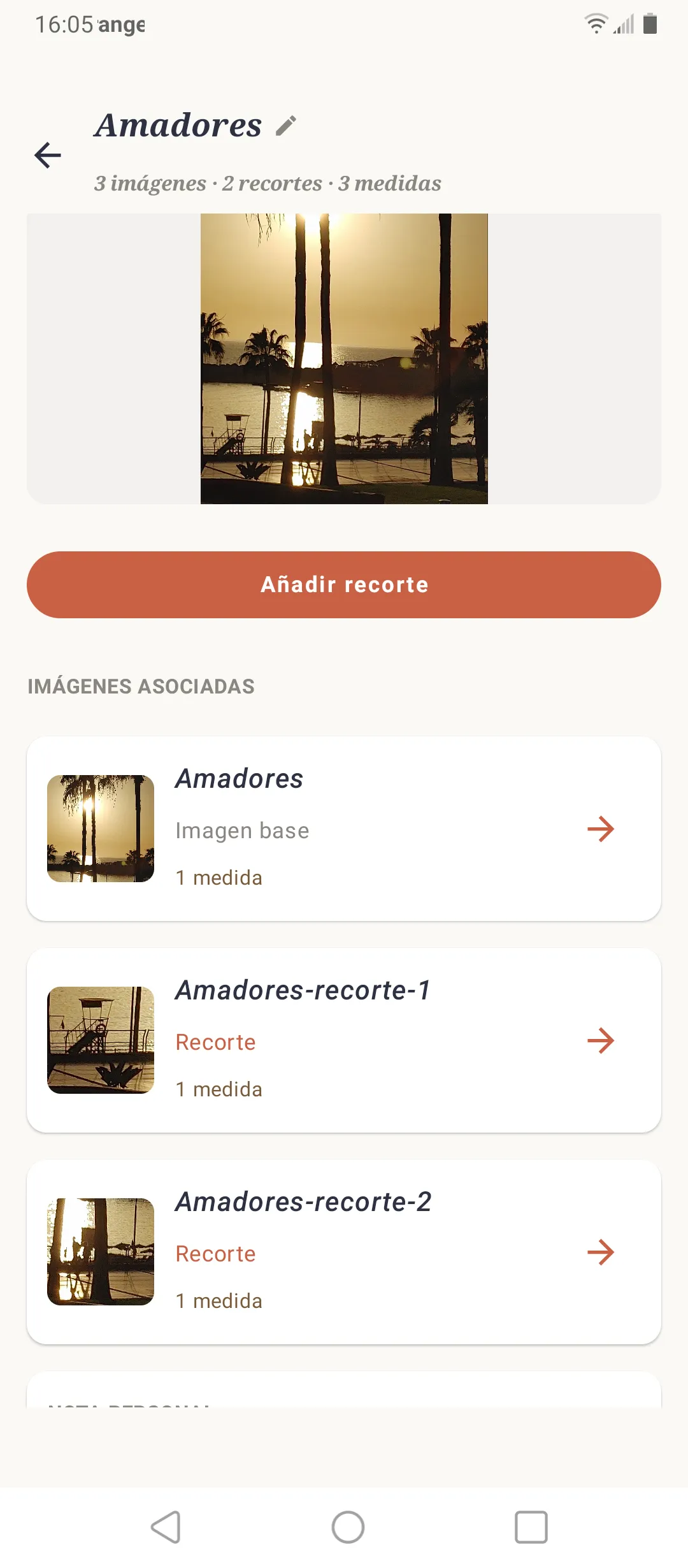 Proyecto de SOS Artista con imagen base, recortes, medidas y notas
